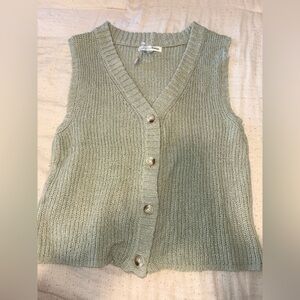 Newbury Kustom Light Green V-Neck Sweater Vest
